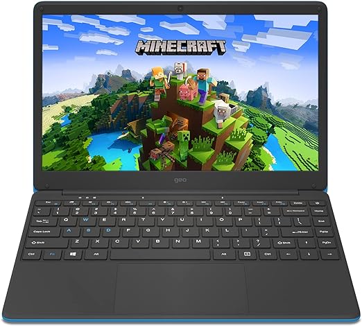 GEO Book 140 Minecraft Edition 14-inch Laptop Windows 10 Intel Celeron Dual Core 4GB RAM - Includes Minecraft - Blue