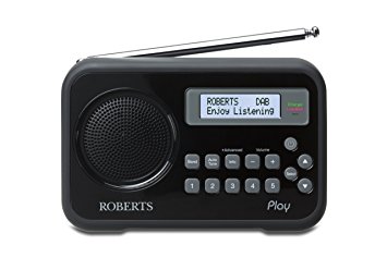 Roberts Radio Play Digital Radio with DAB/DAB /FM RDS and Built-In Battery Charger - Black