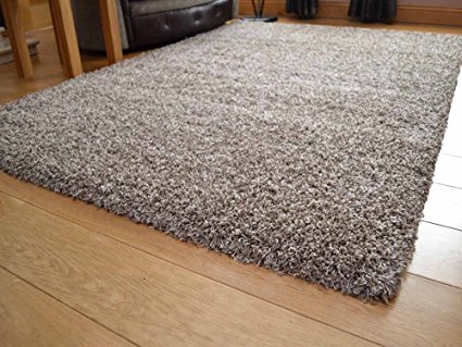 Soft Touch Shaggy Mocha Thick Luxurious Soft 5cm Dense Pile Rug. Available in 7 Sizes (120cm x 170cm)