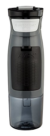 AVEX Kangaroo Autoseal Water Bottle with Storage, 24oz, Charcoal
