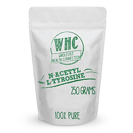 WHC N-Acetyl L-Tyrosine (NALT) Powder 250g (714 Servings) | Nootropic | Cognitive Enhancer | Memory | Learning | Focus | Concentration | Boosts Mental and Physical Energy During Sleep Deprivation