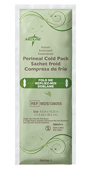 Medline MDS138055 Standard Perineal Cold Packs, 4.5" x 14.25", 24 Count