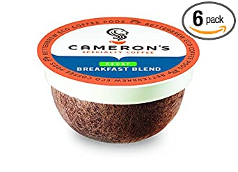 Cameron's Coffee Single Serve Pods, Breakfast Blend Decaf, 12 Count (Pack of 6)