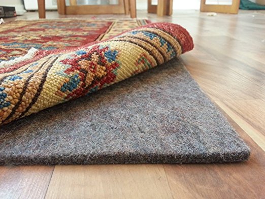 100% Felt Rug Pad - SAFE for all floors - Extra Thick - Add Cushion, Comfort and Protection (9' x 12')