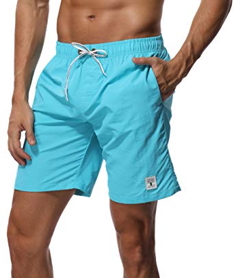 SHEKINI Men's Swim Trunks Short Quick Dry Slim fit Lightweight, No Mesh Lining