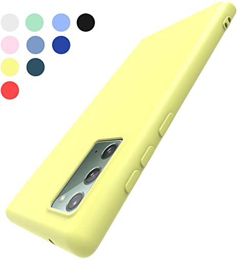 Case for Samsung Galaxy Note 20 Ultra Case(2020), Non-Slip Liquid Silicone Gel Rubber Bumper Case Soft Microfiber Lining Shockproof Full-Body Protective Case Cover for Samsung Note20 Ultra (Yellow)