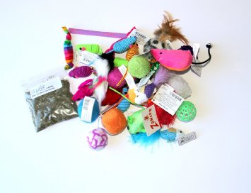 Variety Pack Catnip Cat Toys with Free Bag of Midlee Brand Catnip