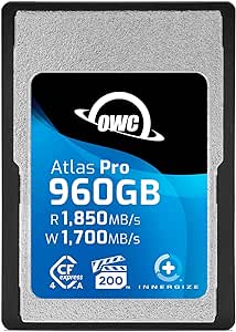 OWC 960GB Atlas Pro High Performance Cfexpress 4.0 Type A Memory Card Professional Grade, up to 1850MB/s Read and 1700MB/s Write Speed, Type A to Type B Adapter Included