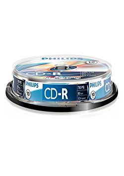 Philips CR7D5 NB10/00 CD-R Blank Discs 80 Min 52x 700MB 10er Spindel