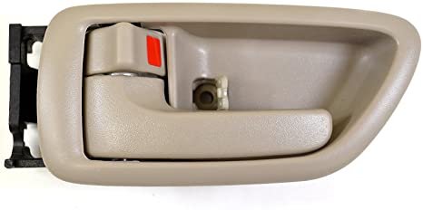 Eynpire 8017 Front / Rear Left Driver Side Interior Inside Door Handle Beige/Tan Crew Cabs for 2001-2007 Toyota Sequoia; 2004-2006 Toyota Tundra (Double Cab ONLY)