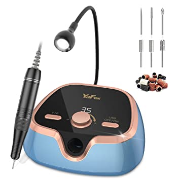 YaFex Nail Drill, 35000 RPM Professional Nail Drill Machine, Electric Nail File with LCD Speed Display Manicure & Pedicure Efile Drill for Acrylic Nails, Gel, Polish, Shaping (Blue)