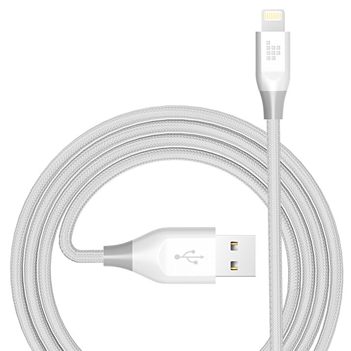 [Apple MFi Certified]Lightning Cable,Tronsmart (10ft ) Durable USB Charging Cable [Double Braided Nylon] for iPhone 7/7 Plus 6/6s Plus iPad and More(White)