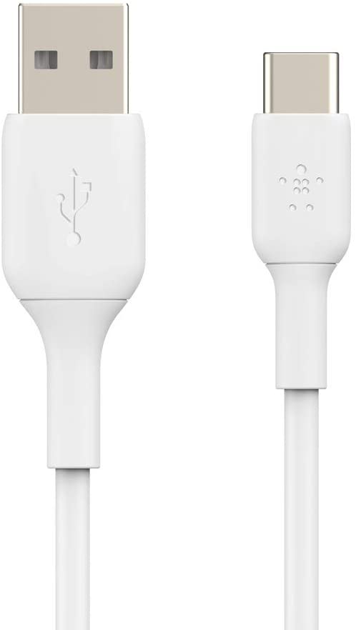 Belkin USB-C Cable (Boost Charge USB-C to USB Cable, USB Type-C Cable for Note10, S10, Pixel 4, iPad Pro, Nintendo Switch and More), 6ft/2m, White, Model: CAB001bt2MWH