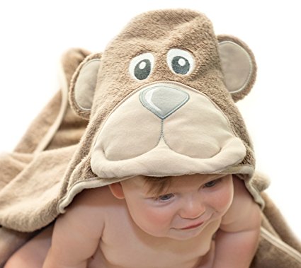 EXTRA SOFT Bear Hooded Towel Baby - 100% Cotton Baby Bath Towel - Perfect For Baby Shower - Newborn Or Toddler Girls And Boys