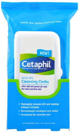 Cetaphil Gentle Skin Cleansing Cloths, 25 Count (Pack of 3)