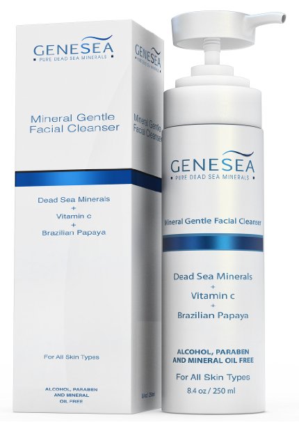 Dead Sea Facial Cleanser Infused with Vitamin C and Brazilian Papaya - Deep Pore Cleansing Experience Gentle Yet Effective - Sulfate and Paraben Free - For All Skin Type