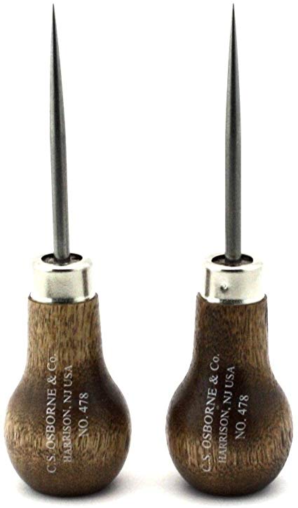 C.S. Osborne Scratch Awl #478 (3-7/8" Long) Leather Tools Made in USA Set of 2