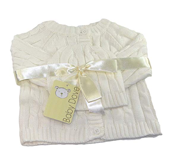 Baby Dove Newborn Cable Knit Cardigan & Beanie Gift Set