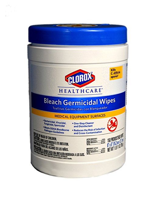 Clorox CLO30577 30577 Healthcare Bleach Germicidal Wipe (150 Count) (Pack of 2)