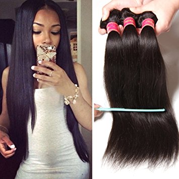 Nadula 6a Brazilian Straight Hair Weaves 3pcs/lot Virgin Remy Cheap Human Hair Bundles Natural Color (10 12 14inch)