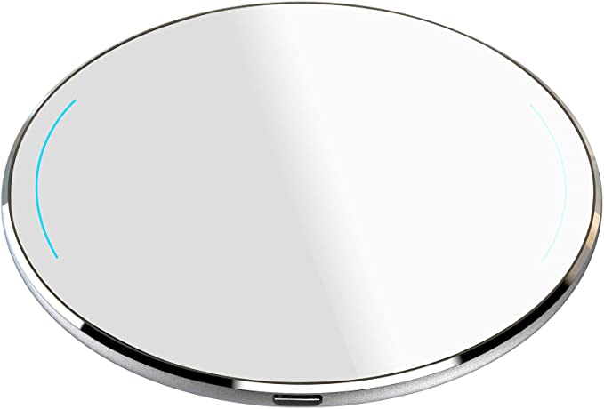 TOZO W1 Wireless Charger Thin Aviation Aluminum Computer Numerical Control Technology Fast Charging Pad Silver(NO AC Adapter)