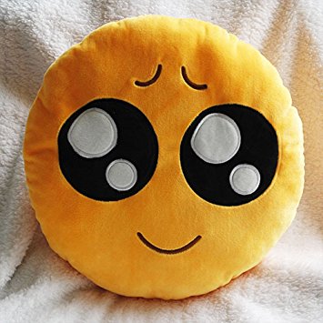 Hughapy® 35cm Emoji Smiley Emoticon Yellow Round Cushion Pillow Stuffed Plush Soft Toy, #003