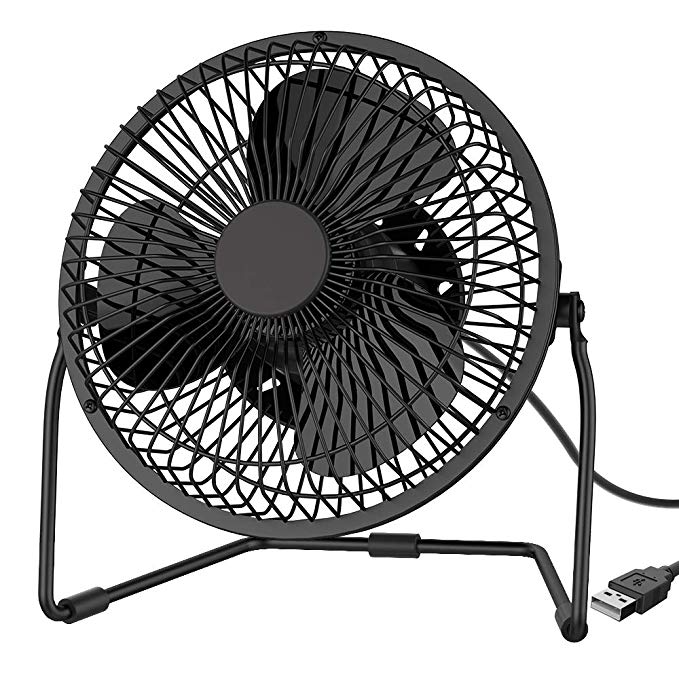 [Upgraded] EasyAcc 6 Inch Desktop USB Fan USB Powered Personal Table Fan Small Desk Fan-Black