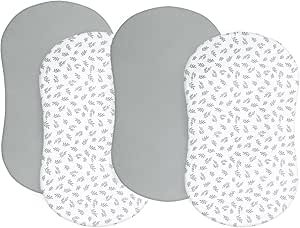 Baby Bassinet Sheets 4 Pack Compatible with Halo BassiNest Swivel Sleeper, Ultra Soft & Skin-Friendly, Grey