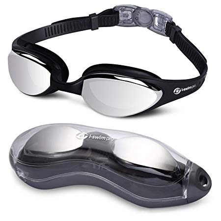 i-Sports Pro i Swim Pro Swimming Goggles – Adult and Kids Sizes - No Leaking, Anti-Fog, UV Protection, Crystal Clear Vision with Protective Case - Comfortable Fit Men, Women, Youth