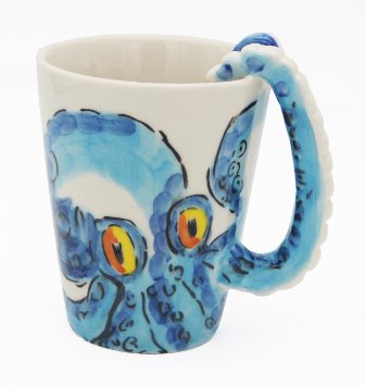 Homee Handmade Creative Art Mug Hand-painted Ceramic Cups Ocean Style Octopus