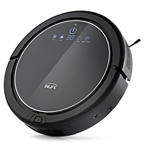 INLIFE Robotic Vacuum Cleaner Self-Charging Floor Cleaner with Drop-Sensing, Anti-Bump Technology, Water Tank, Design for Hard Floor and Thin Carpet