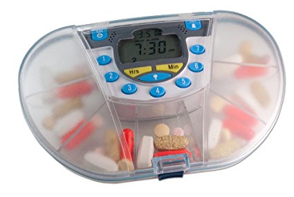 Gasketed Vitacarry 8 Compartment Pill Box Holds up to 150 Pills Waterproof (Clear with Timer)
