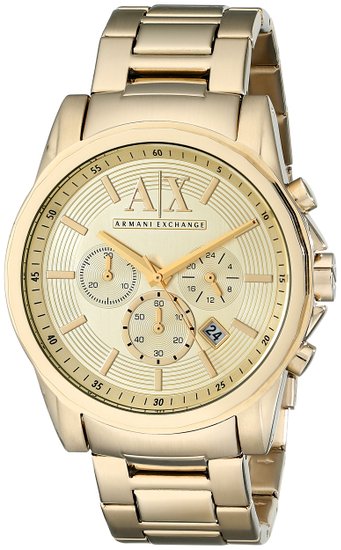 Armani Exchange Men's AX2099 Analog Display Analog Quartz Gold Watch