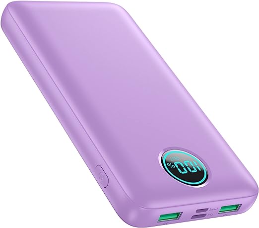 Portable Charger Power Bank 30,800mAh LCD Display Power Bank,25W PD Fast Charging  QC 4.0 Quick Phone Charging Power Bank Tri-Outputs Battery Pack Compatible with iPhone,Android etc(Purple)