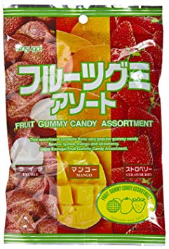 Lychee, Mango, Strawberry: Kasugai Fruit Gummy Candy (Japanese Import) [JU-ICNI]