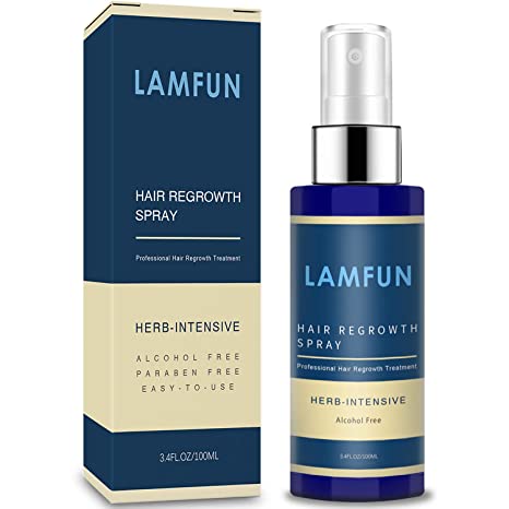 Hair Growth Spray, LamFun Professional Hair Loss Treatment, 5% Minoxidil Solution for Hair Loss, Thinning and Regrowth, Topical Treatment for Men & Women, Alcohol-Free, 3-Month Supply (100ML)
