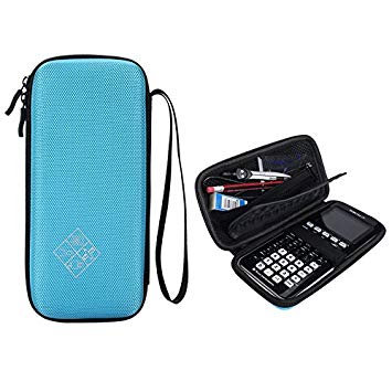 for Graphing Calculator Texas Instruments TI-84 / Plus CE Hard EVA Carrying Case Protective Storage Bag - Blue