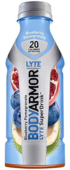 BODYARMOR LYTE SuperDrink Low-Calorie Sports Beverage, Blueberry Pomegranate, 16 Fl Oz (Pack of 12), Natural Flavor With Vitamins, Potassium-Packed Electrolytes, No Preservatives, Perfect For Athletes