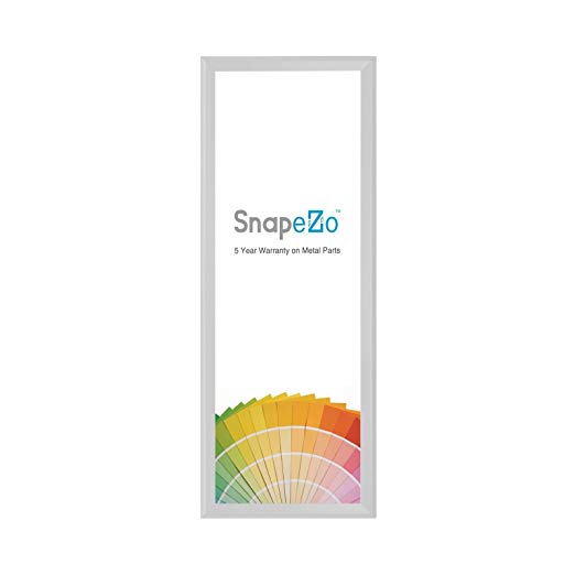 SnapeZo Silver Poster Frame 18x36 Inches, 1.2" Profile, Front Loading Snap Display, Wall Mounted, Professional Series