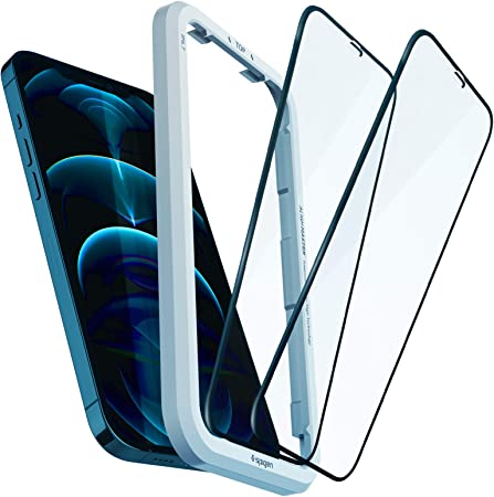 Spigen AlignMaster Full Coverage Tempered Glass Screen Protector for iPhone 12 Pro Max - 2 Pack