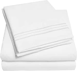 1500 Supreme Collection Extra Deep Pocket Sheets Set - Luxury Soft Bed Sheets, Wrinkle Free, Bedding, Over 40 Colors, 21 inch Extra Deep Pocket, Queen, White