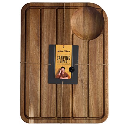 Jamie Oliver Carving Board, Wood, Brown, 28 x 28 x 18 cm