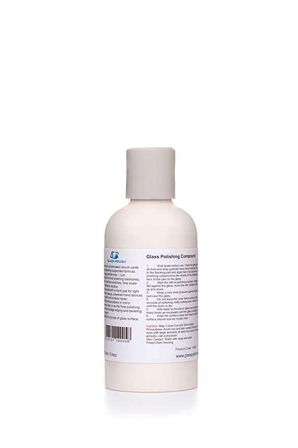 GP14005 Fine Grade Glass Polishing Compound, Glass Polishing Solution 8.4oz (250ml)