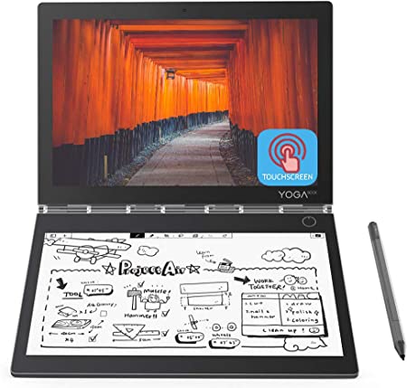 2019 Newest Lenovo Yoga Book C930 10.8" Dual-Display QHD 2560 x 1600 IPS & FHD 1920 x 1080 E Ink Mobius Touchscreen Light Weight Active Pen Intel Core i5-7Y54 Up to 3.2GHz 4G RAM 128G M2 SSD Grey