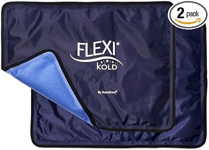 FlexiKold Reusable Gel Large Ice Pack with Velcro Straps – Cold Compress Gel Cold Pack for Injuries – Flexible Medical Ice Wrap for Back, Shoulders, Legs, Knees, Sciatica, Muscle Pain – Large – 2 Pk