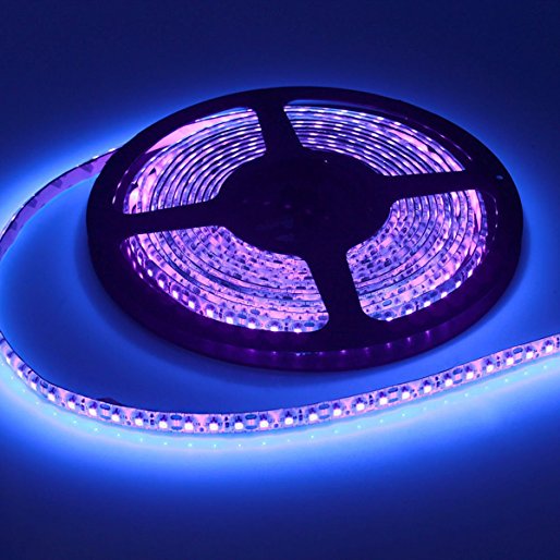 Joygo 5m 12V 3528 Waterproof 600 UV Ultraviolet LED Black Lights Night Fishing Strip Lamp