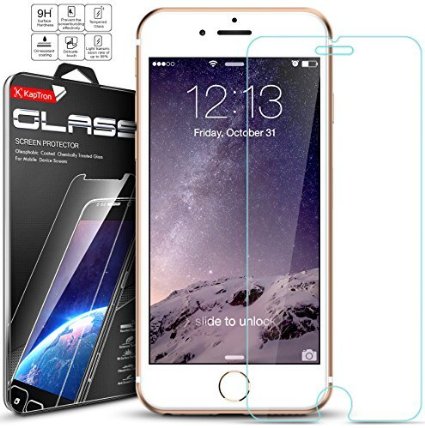 iPhone 6S Screen Protector, Kaptron (TM) Tempered Glass Ultra-Clear High Definition Screen protector perfect fit for iPhone 6S / 6(4.7")