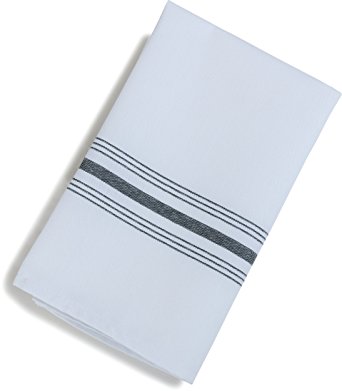 Carlisle 53771822NH014 Restaurant Quality Cloth Dinner/Bistro Napkins, 18" x 22", Black Stripe (Pack of 12)