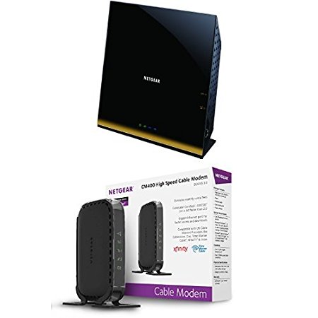 NETGEAR Smart WiFi Router AC1750 Dual Band Gigabit & High Speed DOCSIS 3.0 Cable Modem Bundle