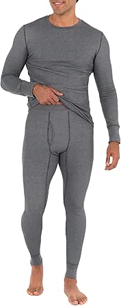 Fruit of the Loom mens Recycled Waffle Thermal Underwear Set (Top and Bottom)